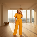 Amelia high-waist lace-up jumpsuit for women with a tailored silhouette