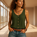 Liana sleeveless V-neck summer top for women with a relaxed fit