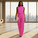 Penelope sleeveless halter jumpsuit for women with a high-waist design
